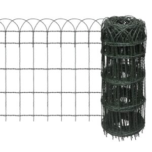 Aplusliving-Garden Border Fence Powder-coated Iron 10x0.65 m