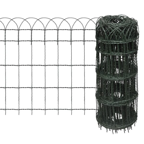 Aplusliving-Garden Border Fence Powder-coated Iron 10x0.65 m