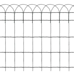 Aplusliving-Garden Border Fence Powder-coated Iron 10x0.65 m