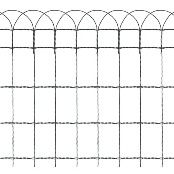 Aplusliving-Garden Border Fence Powder-coated Iron 10x0.65 m