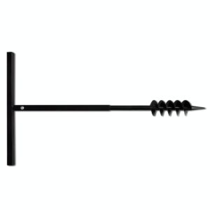 Aplusliving-Ground Drill with Handle Auger Bit 80 mm Double Spirals Steel Black