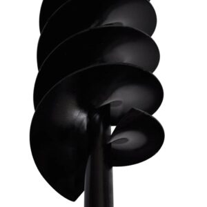 Aplusliving-Ground Drill with Handle Auger Bit 80 mm Double Spirals Steel Black