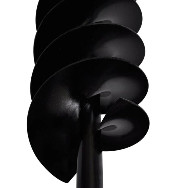 Aplusliving-Ground Drill with Handle Auger Bit 80 mm Double Spirals Steel Black