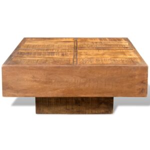 Aplusliving-Coffee Table Brown Square Solid Mango Wood