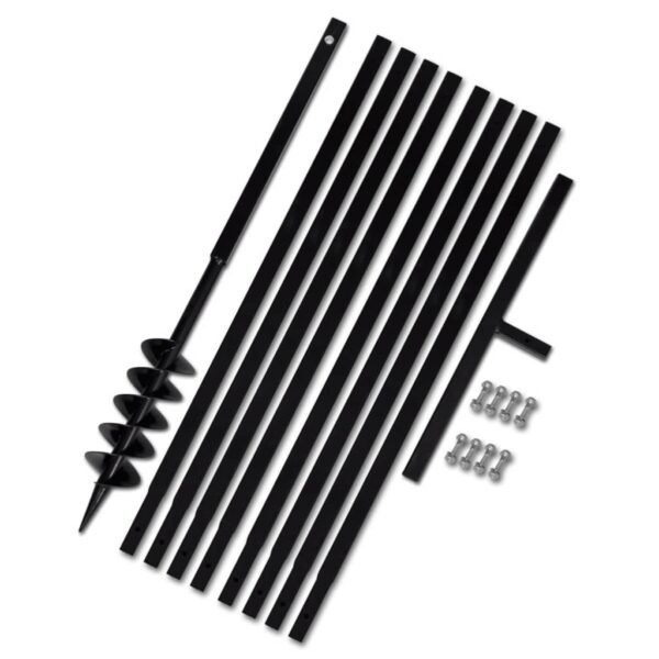 Aplusliving-Ground Drill with Handle 100 mm with Extension Tube 9 m Steel