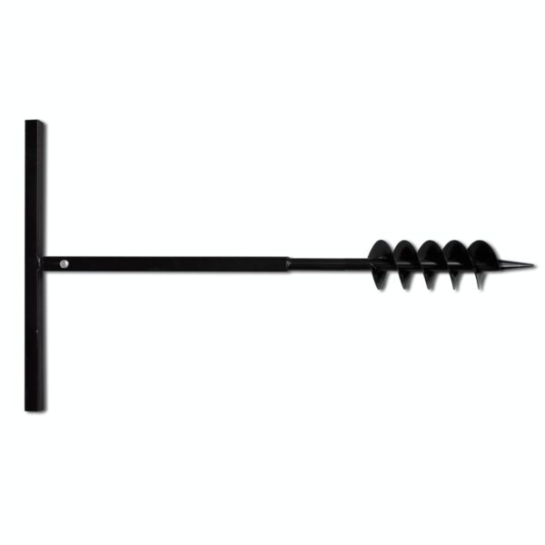 Aplusliving-Ground Drill with Handle 100 mm with Extension Tube 9 m Steel