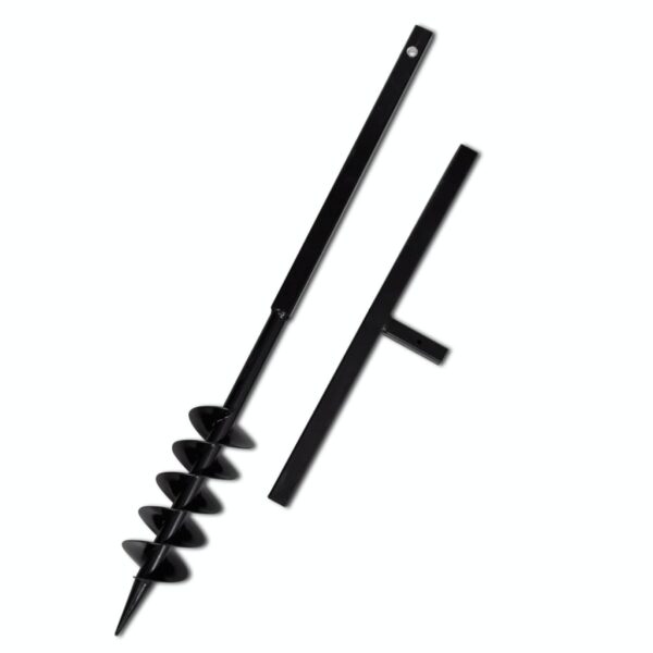 Aplusliving-Ground Drill with Handle 100 mm with Extension Tube 9 m Steel