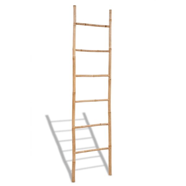 Aplusliving-Bamboo Towel Ladder with 6 Rungs
