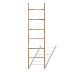 Aplusliving-Bamboo Towel Ladder with 6 Rungs