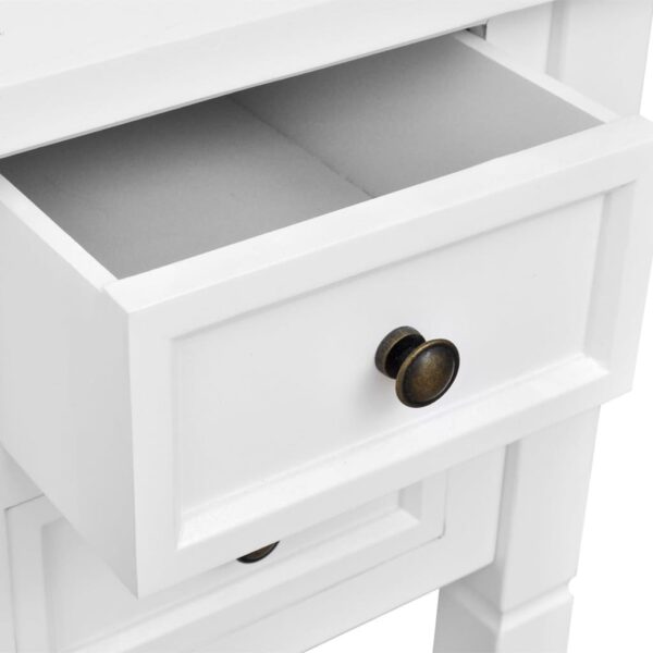 Aplusliving-White Writing Desk with 5 Drawers
