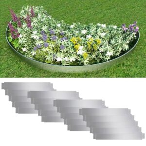 Aplusliving-Set of 20 Flexible Lawn Fence Galvanised Steel 100 x 14 cm