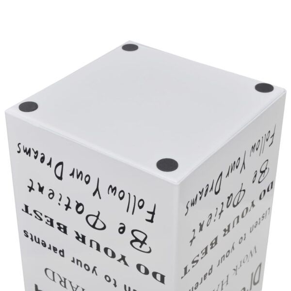 Aplusliving-White Square Umbrella Stand Storage Holder Walking Stick Steel 48.5 cm