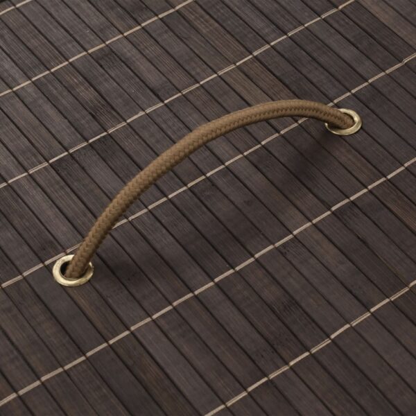 Aplusliving-Bamboo Laundry Bin Oval Dark Brown