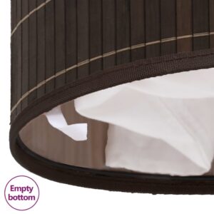 Aplusliving-Bamboo Laundry Bin Oval Dark Brown