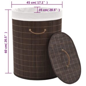 Aplusliving-Bamboo Laundry Bin Oval Dark Brown