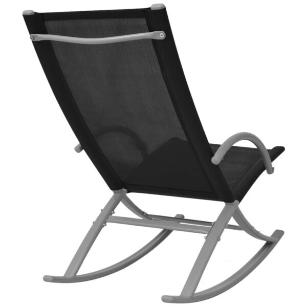 Aplusliving-Garden Rocking Chairs 2 pcs Steel and Textilene Black