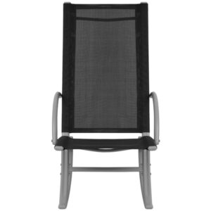 Aplusliving-Garden Rocking Chairs 2 pcs Steel and Textilene Black