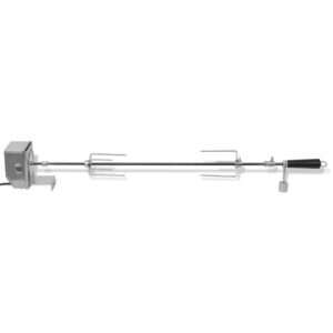 Aplusliving-BBQ Rotisserie Spit with Professional Motor Steel 900 mm