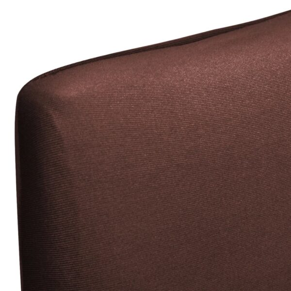 Aplusliving-Straight Stretchable Chair Cover 6 pcs Brown