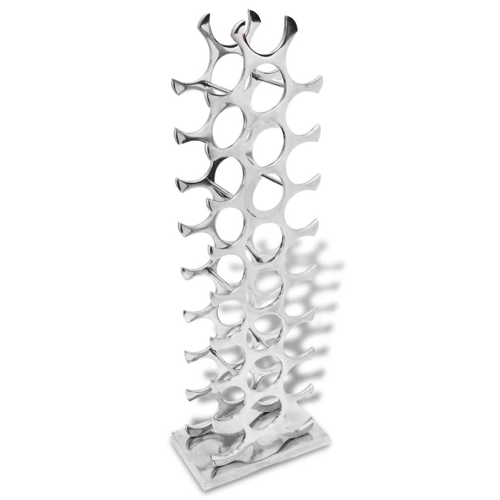 Aplusliving-Wine Rack Aluminium Silver 27 Bottles
