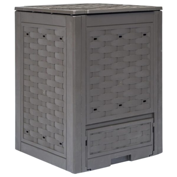 Aplusliving-Garden Composter Brown 60x60x83 cm 300 L Plastic Rattan