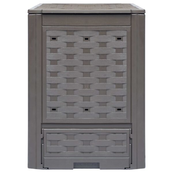 Aplusliving-Garden Composter Brown 60x60x83 cm 300 L Plastic Rattan