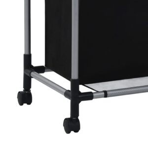 Aplusliving-Laundry Sorter with 3 Bags Black Steel
