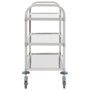 Aplusliving-3-Tier Kitchen Trolley 95x45x83.5 cm Stainless Steel