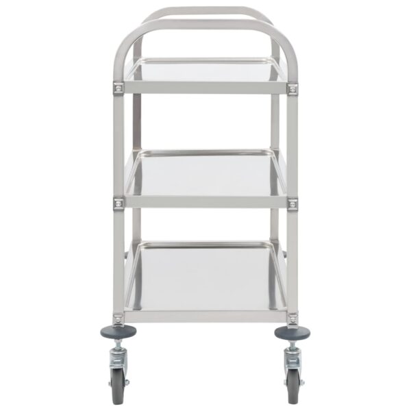 Aplusliving-3-Tier Kitchen Trolley 95x45x83.5 cm Stainless Steel