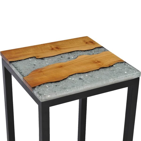 Aplusliving-Nesting Tables 3 pcs Solid Teak Wood and Polyresin