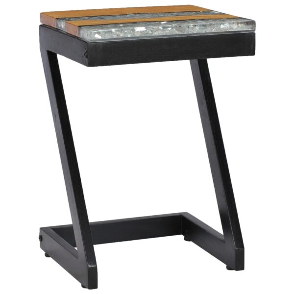 Aplusliving-Coffee Table 30x30x50 cm Solid Teak Wood and Polyresin
