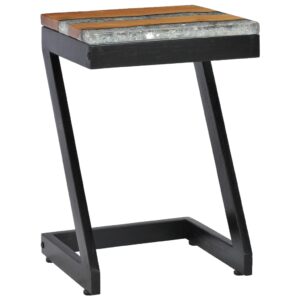 Aplusliving-Coffee Table 30x30x50 cm Solid Teak Wood and Polyresin