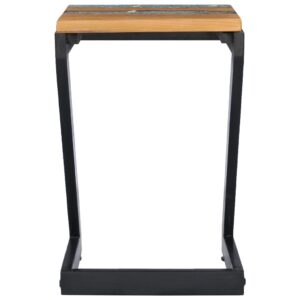 Aplusliving-Coffee Table 30x30x50 cm Solid Teak Wood and Polyresin