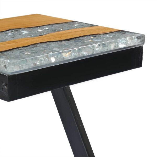 Aplusliving-Coffee Table 30x30x50 cm Solid Teak Wood and Polyresin