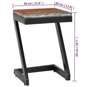 Aplusliving-Coffee Table 30x30x50 cm Solid Teak Wood and Polyresin