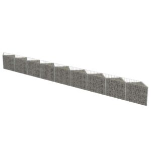 Aplusliving-Gabion Wall Galvanised Steel 630x30x50 cm