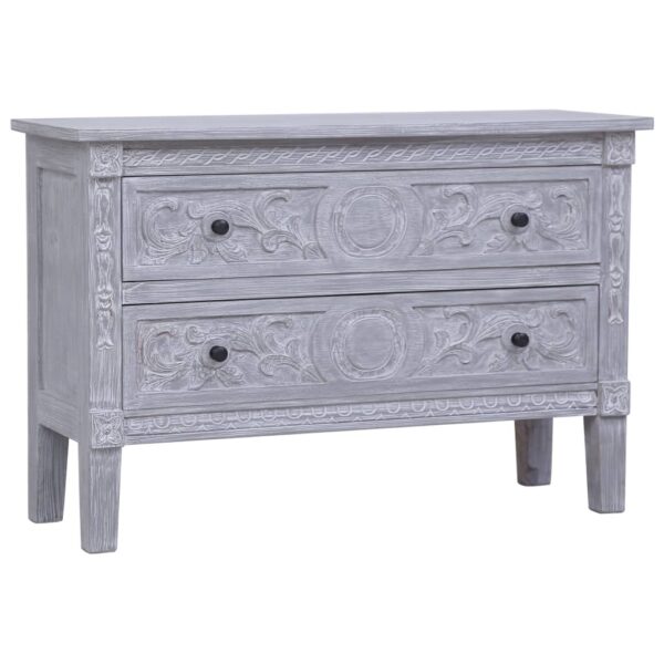 Aplusliving-Sideboard with 2 Drawers 90x30x60 cm Solid Mahogany Wood