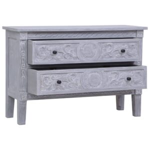 Aplusliving-Sideboard with 2 Drawers 90x30x60 cm Solid Mahogany Wood