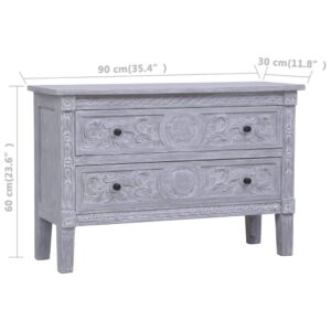 Aplusliving-Sideboard with 2 Drawers 90x30x60 cm Solid Mahogany Wood