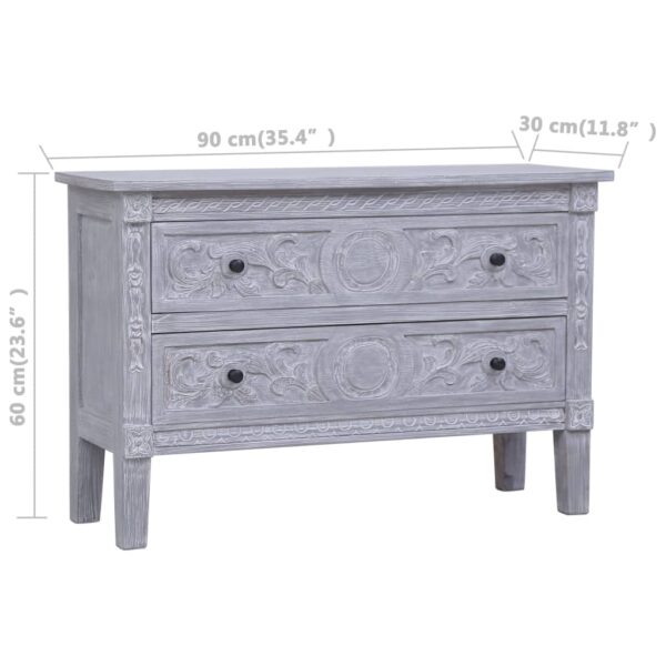 Aplusliving-Sideboard with 2 Drawers 90x30x60 cm Solid Mahogany Wood