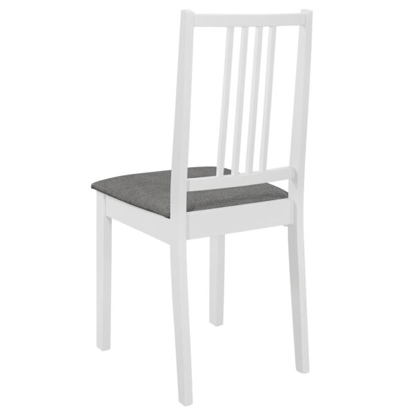 Aplusliving-Dining Chairs with Cushions 6 pcs White Solid Wood