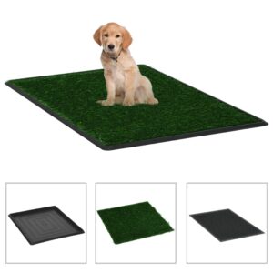 Aplusliving-Pet Toilet with Tray & Faux Turf Green 64x51x3 cm WC