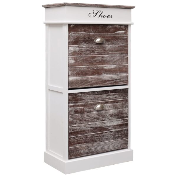 Aplusliving-Shoe Cabinet Brown 50x28x98 cm Paulownia Wood