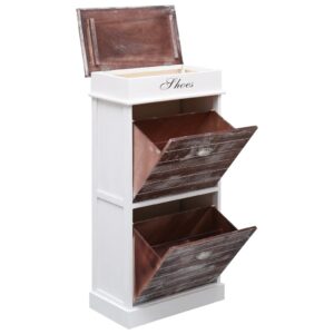Aplusliving-Shoe Cabinet Brown 50x28x98 cm Paulownia Wood