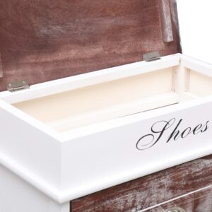 Aplusliving-Shoe Cabinet Brown 50x28x98 cm Paulownia Wood