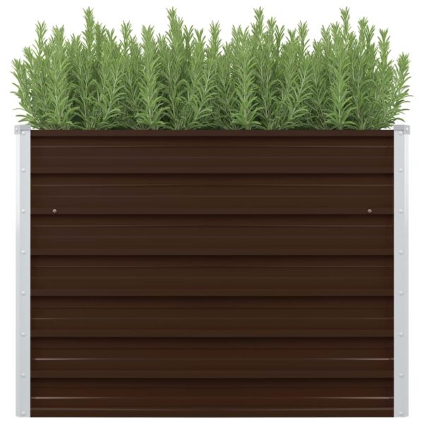 Aplusliving-Raised Garden Bed Brown 100x100x77 cm Galvanised Steel