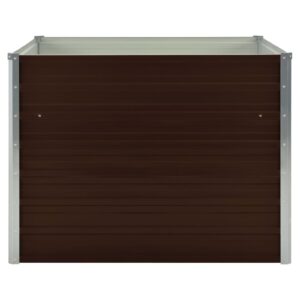 Aplusliving-Raised Garden Bed Brown 100x100x77 cm Galvanised Steel