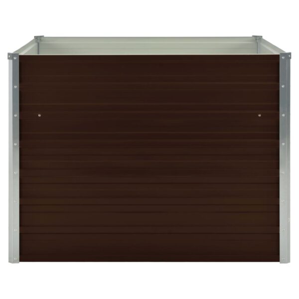 Aplusliving-Raised Garden Bed Brown 100x100x77 cm Galvanised Steel