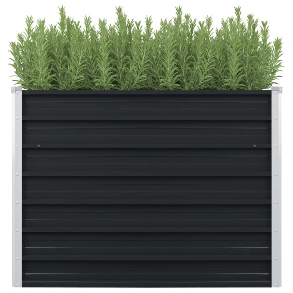 Aplusliving-Raised Garden Bed Anthracite 100x100x77 cm Galvanised Steel