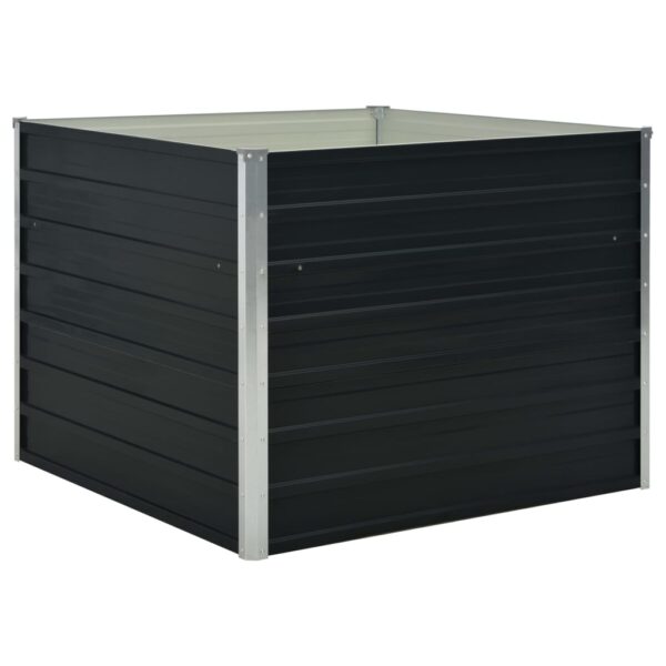 Aplusliving-Raised Garden Bed Anthracite 100x100x77 cm Galvanised Steel